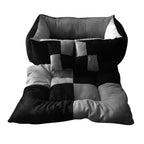 Cutepups Rectangle Shapes and Reversible Soft Velvet Dog Bed for Sleeping and Non-Slip Bottom Pet Bed for Dog (Grey/Black Color)
