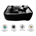 Cutepups Rectangle Shapes and Reversible Soft Velvet Dog Bed for Sleeping and Non-Slip Bottom Pet Bed for Dog (Grey/Black Color)