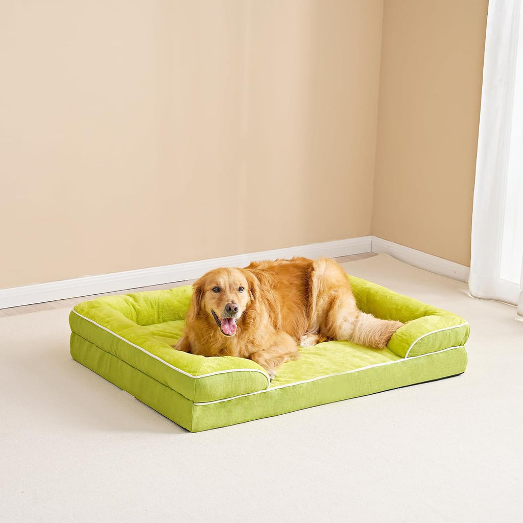Cutepups Orthopedic Dog Bed Comfortable Dog Mattress for Sleeping, Washable pet Bed for Dogs (Lemon Green)