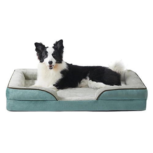 Cutepups Orthopedic Dog Bed Comfortable Dog Mattress for Sleeping, Washable pet Bed for Dogs (Washed Blue/Cream)