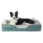 Cutepups Orthopedic Dog Bed Comfortable Dog Mattress for Sleeping, Washable pet Bed for Dogs (Washed Blue/Cream)