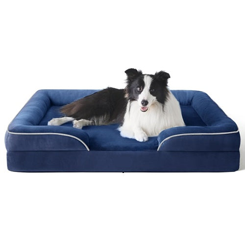 Cutepups Orthopedic Dog Bed Comfortable Dog Mattress for Sleeping, Washable pet Bed for Dogs (Navy Blue)