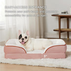 Cutepups Orthopedic Dog Bed Comfortable Dog Mattress for Sleeping, Washable pet Bed for Dogs (Pink/Cream)