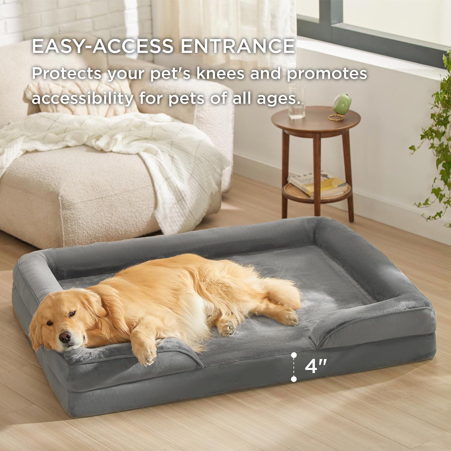 Cutepups Orthopedic Dog Bed Comfortable Dog Mattress for Sleeping, Washable pet Bed for Dogs (Only Grey)
