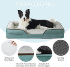 Cutepups Orthopedic Dog Bed Comfortable Dog Mattress for Sleeping, Washable pet Bed for Dogs (Washed Blue/Cream)
