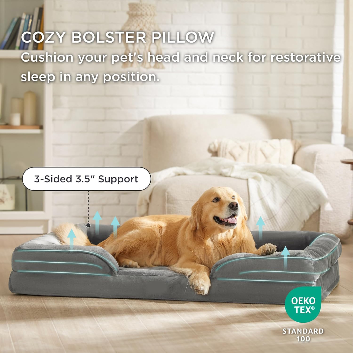 Cutepups Orthopedic Dog Bed Comfortable Dog Mattress for Sleeping, Washable pet Bed for Dogs (Only Grey)