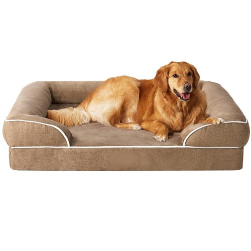 Cutepups Orthopedic Dog Bed Comfortable Dog Mattress for Sleeping, Washable pet Bed for Dogs Camel Color