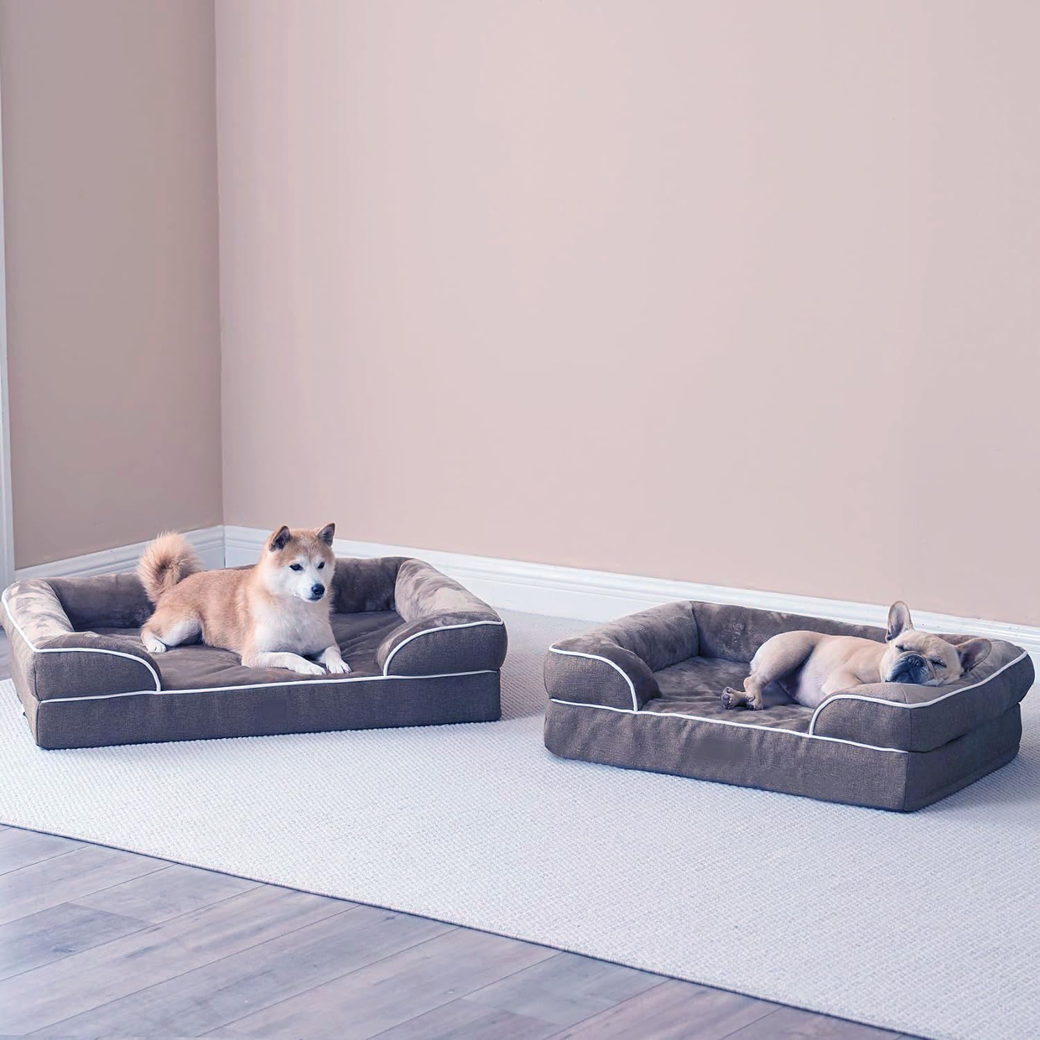 Cutepups Orthopedic Dog Bed Comfortable Dog Mattress for Sleeping, Washable pet Bed for Dogs (Grey)