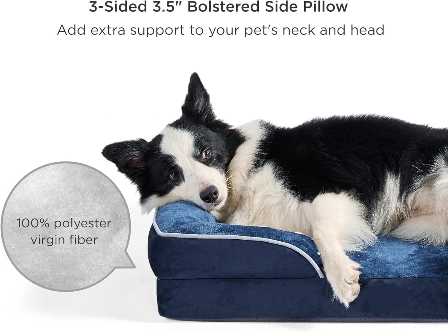 Cutepups Orthopedic Dog Bed Comfortable Dog Mattress for Sleeping, Washable pet Bed for Dogs (Navy Blue)