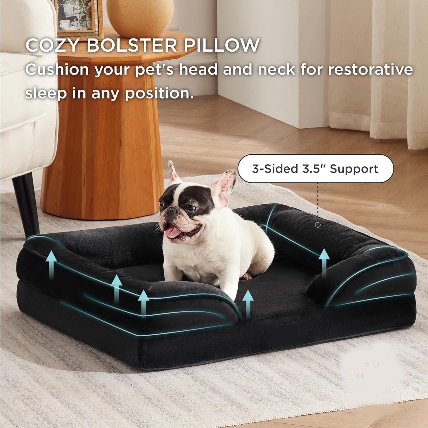 Cutepups Orthopedic Dog Bed Comfortable Dog Mattress for Sleeping, Washable pet Bed for Dogs (Only Black)