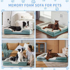 Cutepups Orthopedic Dog Bed Comfortable Dog Mattress for Sleeping, Washable pet Bed for Dogs (Washed Blue/Cream)