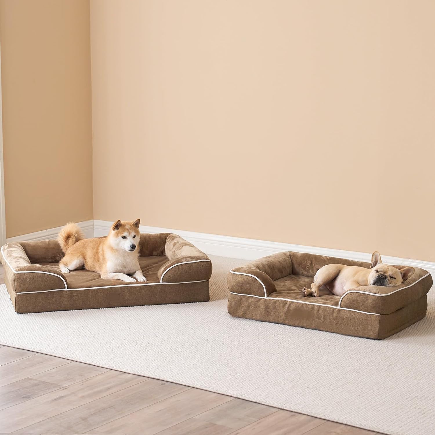 Cutepups Orthopedic Dog Bed Comfortable Dog Mattress for Sleeping, Washable pet Bed for Dogs Camel Color