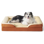 Cutepups Orthopedic Dog Bed Comfortable Dog Mattress for Sleeping, Washable pet Bed for Dogs (Brown/Cream)