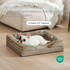 Cutepups Orthopedic Dog Bed Comfortable Dog Mattress for Sleeping, Washable pet Bed for Dogs (Hazel)