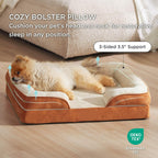 Cutepups Orthopedic Dog Bed Comfortable Dog Mattress for Sleeping, Washable pet Bed for Dogs (Brown/Cream)