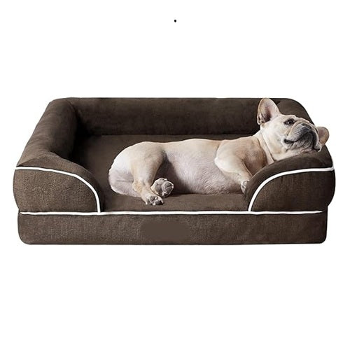 Cutepups Orthopedic Dog Bed Comfortable Dog Mattress for Sleeping, Washable pet Bed for Dogs (Dark Brown)