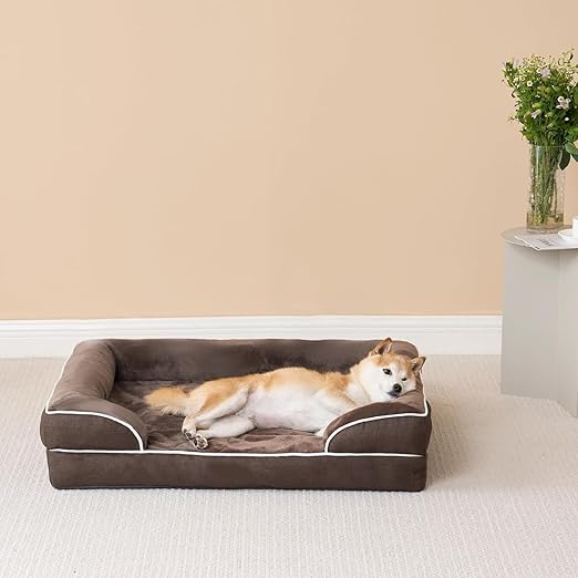 Cutepups Orthopedic Dog Bed Comfortable Dog Mattress for Sleeping, Washable pet Bed for Dogs (Dark Brown)