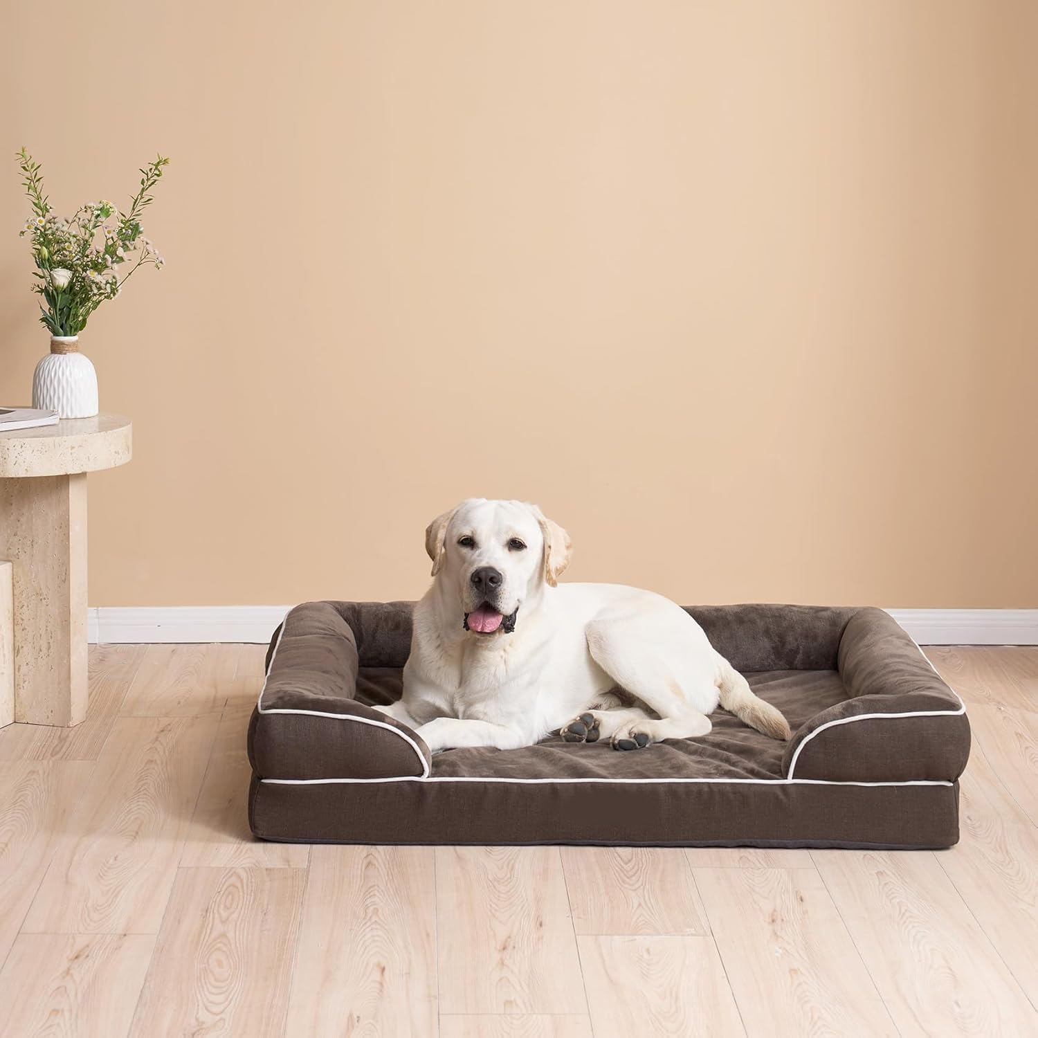 Cutepups Orthopedic Dog Bed Comfortable Dog Mattress for Sleeping, Washable pet Bed for Dogs (Dark Brown)
